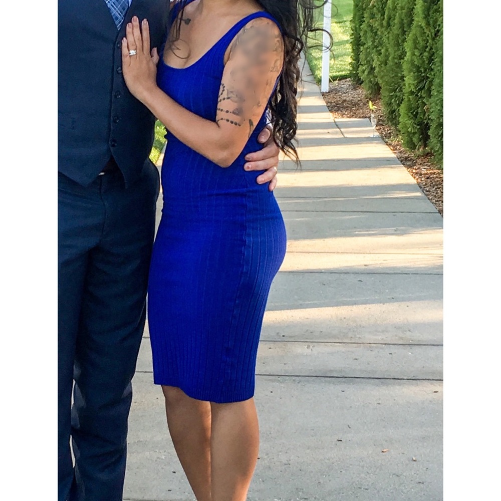 Blue Ribbed Dress
